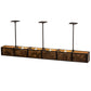 Meyda Lighting Giradeau 72" 9-Light LED Textured Black Wood Beam Island Pendant Light With Dark Walnut Wood Shade
