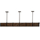 Meyda Lighting Giradeau 72" 9-Light LED Textured Black Wood Beam Island Pendant Light With Dark Walnut Wood Shade