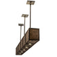 Meyda Lighting Giradeau 72" 9-Light LED Textured Black Wood Beam Island Pendant Light With Dark Walnut Wood Shade