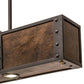 Meyda Lighting Giradeau 72" 9-Light LED Textured Black Wood Beam Island Pendant Light With Dark Walnut Wood Shade