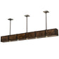 Meyda Lighting Giradeau 72" 9-Light LED Textured Black Wood Beam Island Pendant Light With Dark Walnut Wood Shade