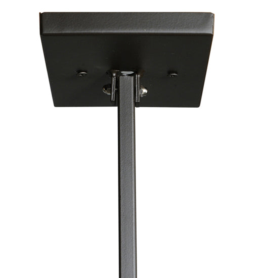 Meyda Lighting Giradeau 96" 7-Light Oil Rubbed Bronze Wood Beam Island Pendant Light With Walnut Stained Oakwood Shade