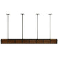 Meyda Lighting Giradeau 96" 7-Light Oil Rubbed Bronze Wood Beam Island Pendant Light With Walnut Stained Oakwood Shade