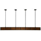 Meyda Lighting Giradeau 96" 7-Light Oil Rubbed Bronze Wood Beam Island Pendant Light With Walnut Stained Oakwood Shade