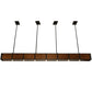 Meyda Lighting Giradeau 96" 7-Light Oil Rubbed Bronze Wood Beam Island Pendant Light With Walnut Stained Oakwood Shade