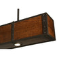 Meyda Lighting Giradeau 96" 7-Light Oil Rubbed Bronze Wood Beam Island Pendant Light With Walnut Stained Oakwood Shade