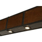 Meyda Lighting Giradeau 96" 7-Light Oil Rubbed Bronze Wood Beam Island Pendant Light With Walnut Stained Oakwood Shade