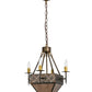 Meyda Lighting Gironde 16" 5-Light Light Burnished Antique Copper Pendant Light With Silver Mica Shade Glass