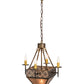 Meyda Lighting Gironde 16" 5-Light Light Burnished Antique Copper Pendant Light With Silver Mica Shade Glass