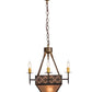 Meyda Lighting Gironde 16" 5-Light Light Burnished Antique Copper Pendant Light With Silver Mica Shade Glass