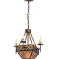 Meyda Lighting Gironde 16" 5-Light Light Burnished Antique Copper Pendant Light With Silver Mica Shade Glass