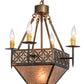 Meyda Lighting Gironde 16" 5-Light Light Burnished Antique Copper Pendant Light With Silver Mica Shade Glass
