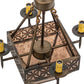 Meyda Lighting Gironde 16" 5-Light Light Burnished Antique Copper Pendant Light With Silver Mica Shade Glass