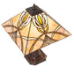 Meyda Lighting Glasgow Bungalow 18" Mahogany Bronze Table Lamp With Beige Stained Shade Glass