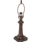 Meyda Lighting Glasgow Bungalow 18" Mahogany Bronze Table Lamp With Beige Stained Shade Glass