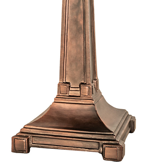 Meyda Lighting Glasgow Bungalow 24" 2-Light Mahogany Bronze Table Lamp With Yellow & Beige Shade Glass