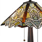 Meyda Lighting Glasgow Bungalow 25" 2-Light Mahogany Bronze Table Lamp With Multi-Colored Shade Glass