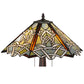 Meyda Lighting Glasgow Bungalow 25" 2-Light Mahogany Bronze Table Lamp With Multi-Colored Shade Glass