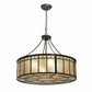 Meyda Lighting Glendale 25" 4-Light Timeless Bronze Mission Inverted Pendant Light With Silver Mica Shade Glass