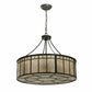 Meyda Lighting Glendale 25" 4-Light Timeless Bronze Mission Inverted Pendant Light With Silver Mica Shade Glass