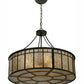Meyda Lighting Glendale 25" 4-Light Timeless Bronze Mission Inverted Pendant Light With Silver Mica Shade Glass