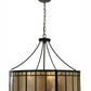 Meyda Lighting Glendale 25" 4-Light Timeless Bronze Mission Inverted Pendant Light With Silver Mica Shade Glass