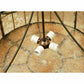 Meyda Lighting Glendale 25" 4-Light Timeless Bronze Mission Inverted Pendant Light With Silver Mica Shade Glass