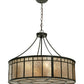 Meyda Lighting Glendale 25" 4-Light Timeless Bronze Mission Inverted Pendant Light With Silver Mica Shade Glass