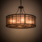 Meyda Lighting Glendale 36" 4-Light Timeless Bronze Mission Inverted Pendant Light With Silver Mica Shade Glass