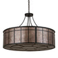 Meyda Lighting Glendale 36" 4-Light Timeless Bronze Mission Inverted Pendant Light With Silver Mica Shade Glass