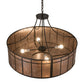 Meyda Lighting Glendale 36" 4-Light Timeless Bronze Mission Inverted Pendant Light With Silver Mica Shade Glass