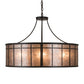 Meyda Lighting Glendale 36" 4-Light Timeless Bronze Mission Inverted Pendant Light With Silver Mica Shade Glass