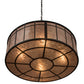 Meyda Lighting Glendale 36" 4-Light Timeless Bronze Mission Inverted Pendant Light With Silver Mica Shade Glass