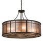 Meyda Lighting Glendale 36" 4-Light Timeless Bronze Mission Inverted Pendant Light With Silver Mica Shade Glass