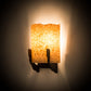 Meyda Lighting Gleras 8" 2-Light Oil Rubbed Bronze Wall Sconce With Beige Parchment Shade