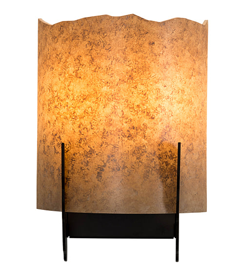 Meyda Lighting Gleras 8" 2-Light Oil Rubbed Bronze Wall Sconce With Beige Parchment Shade