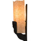 Meyda Lighting Gleras 8" 2-Light Oil Rubbed Bronze Wall Sconce With Beige Parchment Shade