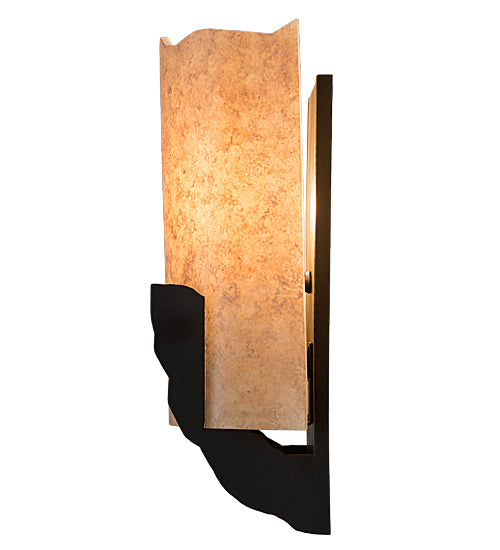 Meyda Lighting Gleras 8" 2-Light Oil Rubbed Bronze Wall Sconce With Beige Parchment Shade