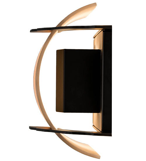 Meyda Lighting Gleras 8" 2-Light Oil Rubbed Bronze Wall Sconce With Beige Parchment Shade