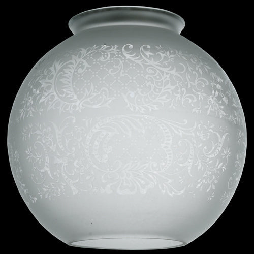 Meyda Lighting Globe 8" Hand Blow Clear Etched Shade Glass
