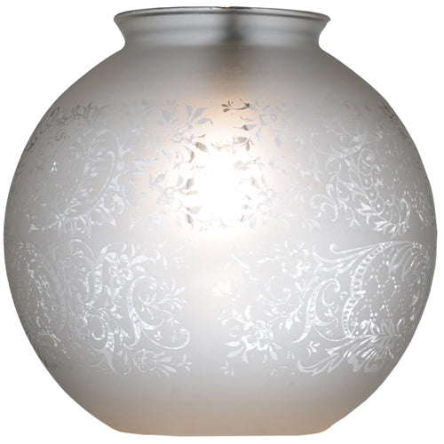 Meyda Lighting Globe 8" Hand Blow Clear Etched Shade Glass