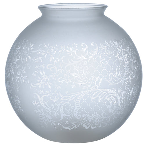 Meyda Lighting Globe 8" Hand Blow Clear Etched Shade Glass