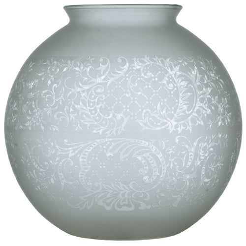 Meyda Lighting Globe 8" Hand Blow Clear Etched Shade Glass