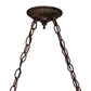 Meyda Lighting Gold Fringe 40" 9-Light Mahogany Bronze Island Pendant Light With Multi-Colored Stained Shade Glass
