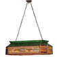 Meyda Lighting Gold Fringe 40" 9-Light Mahogany Bronze Island Pendant Light With Multi-Colored Stained Shade Glass
