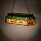 Meyda Lighting Gold Fringe 40" 9-Light Mahogany Bronze Island Pendant Light With Multi-Colored Stained Shade Glass