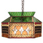 Meyda Lighting Gold Fringe 40" 9-Light Mahogany Bronze Island Pendant Light With Multi-Colored Stained Shade Glass