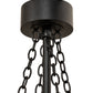 Meyda Lighting Golden Forge 44" 8-Light Black Satin Wrought Iron Chandelier With Silver Mica Shade Glass and Fan