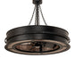 Meyda Lighting Golden Forge 44" 8-Light Black Satin Wrought Iron Chandelier With Silver Mica Shade Glass and Fan