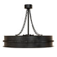 Meyda Lighting Golden Forge 44" 8-Light Black Satin Wrought Iron Chandelier With Silver Mica Shade Glass and Fan
